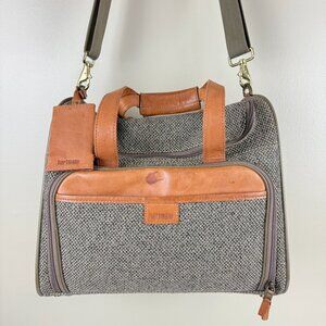 Like New Hartmann Tweed Leather Travel Bag Carry On Luggage Duffel Bag